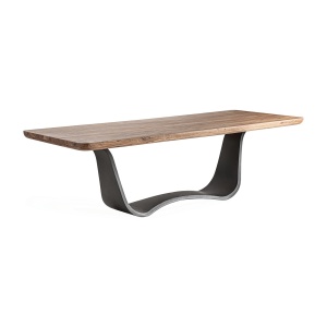 Masa dining maro/neagra din lemn 102x260 cm Mulfingen Vical Home