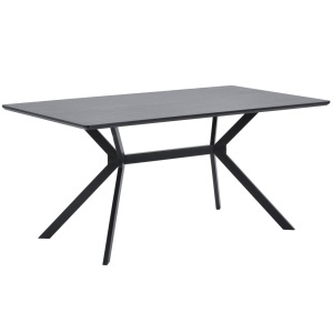 Masa dining neagra din metal 90x160 cm Bruno Woood