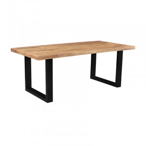 Masa dining neagra/maro din lemn si metal 100x240 cm Zeth LABEL51
