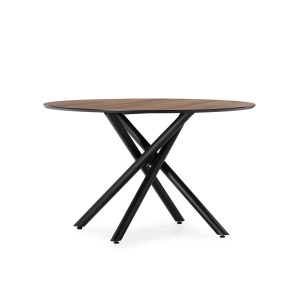 Masa dining neagra/maro din metal 120 cm Briana The Home Collection