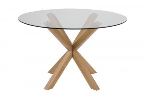 Masa dining transparenta/maro din sticla 119 cm Heaven Quiet Object