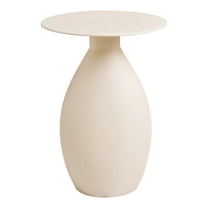 Masa laterala alb antic din metal 36 cm Calais House Nordic