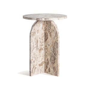 Masa laterala bej din marmura 43 cm Alessano Vical Home