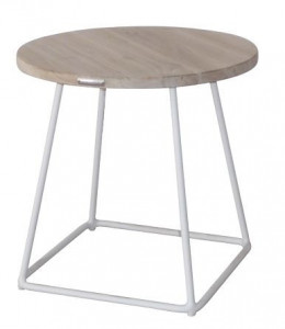 Masa laterala exterior alba/neagra din lemn 57 cm Palm LifeStyle Home Collection