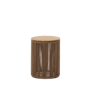 Masa laterala exterior maro/bej din lemn 40 cm Dandara Kave Home