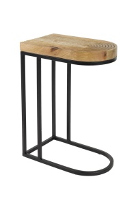 Masa laterala maro/neagra din lemn 26x40 cm Zide Quiet Object