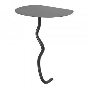 Masa laterala pentru perete neagra din metal 25x30 cm Curvature Ferm Living