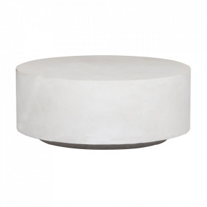 Masuta de cafea pentru exterior alba din fibre de lut 80 cm Dean Woood