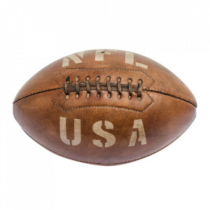 Minge decorativa maro din piele 27 cm Football USA Versmissen