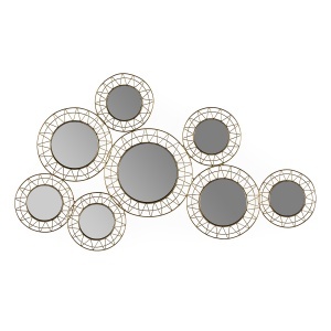 Oglinda asimetrica aurie din metal Multiply Thai Natura