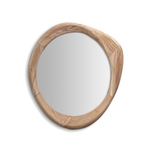 Oglinda asimetrica maro din lemn 75x78 cm Humble Vical Home