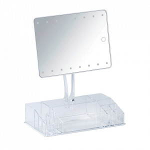 Oglinda de masa cu LED si organizator din plastic 27x36 cm Farnese Wenko