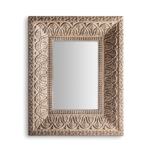Oglinda dreptunghiulara bej din fibre naturale 121x151 cm Barveire Vical Home