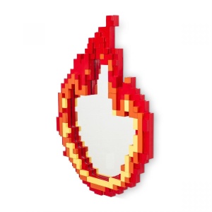 Oglinda multicolora 50x71 cm Pixel Flame Seletti