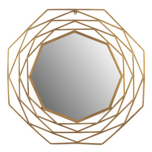 Oglinda octagonala aurie din metal 81 cm Dexter Thai Natura