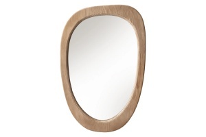 Oglinda ovala maro din lemn 71x104 cm Organic The Home Collection