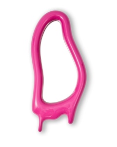 Oglinda ovala roz din plastic 50x103 cm Melting Pols Potten