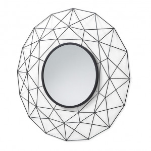 Oglinda rotunda din metal negru 90 cm Tabi Kave Home