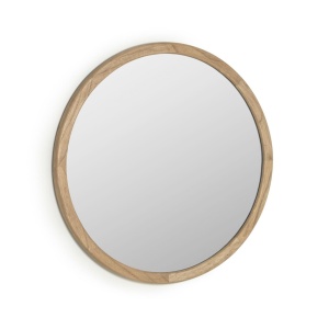 Oglinda rotunda maro din lemn 80 cm Alum Kave Home
