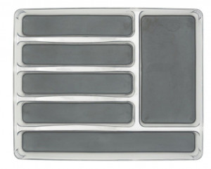 Organizator tacamuri transparent/gri din plastic Tray Maxi Wenko