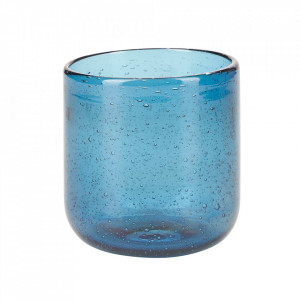 Pahar albastru din sticla 8x9 cm Alec Bahne