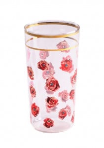 Pahar multicolor din sticla 7x13 cm Roses Toiletpaper Seletti