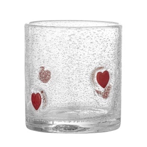 Pahar transparent/rosu din sticla 370 ml Debra Bloomingville