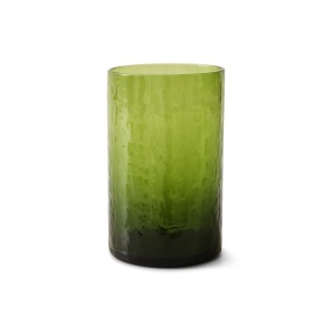 Pahar verde oliv din sticla 400 ml Tube HKliving