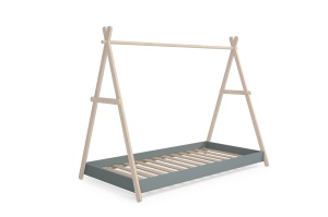 Pat pentru copii verde/alb din lemn 105x209 cm Trufa Quiet Object