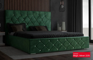 Pat verde din catifea 160x200 cm Titania FURPOL