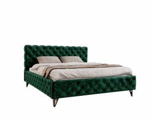 Pat verde din textil 160x200 cm Sire FURPOL