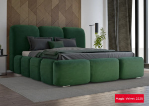 Pat verde inchis din catifea 120x200 cm Honor FURPOL