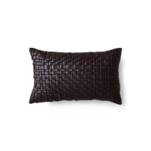 Perna dreptunghiulara maro ciocolata din piele ecologica 30x50 cm Woven HKliving