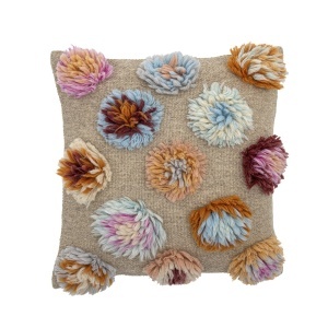Perna patrata multicolora din fibre naturale 50x50 cm Somma Bloomingville