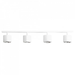 Plafoniera alba din metal cu 4 becuri Bot Quiet Object