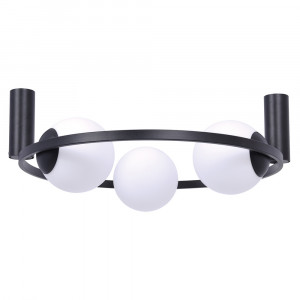 Plafoniera neagra din metal cu 3 becuri Orbit Zuma Line