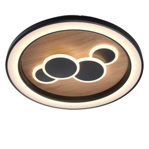 Plafoniera neagra/maro din lemn Elyza Zuma Line