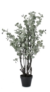 Planta artificiala cu ghiveci verde din fibre sintetice 110 cm Eucalyptus Bizzotto