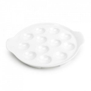 Platou alb din portelan pentru servire escargot 19,5x22,7 cm Appetite Aerts