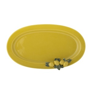 Platou galben din ceramica 21x36 cm Limone Creative Collection
