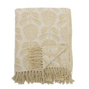 Pled galben din fibre 130x160 cm Pratello Bloomingville
