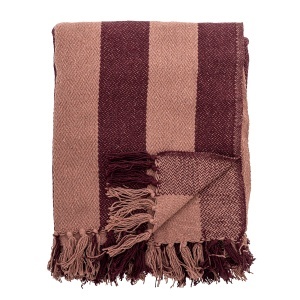 Pled rosu din fibre 130x160 cm Frello Bloomingville