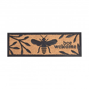 Pres intrare maro/negru din fibre naturale 25x75 cm Bee Esschert Design
