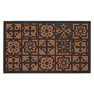 Pres intrare maro/negru din fibre naturale 45x75 cm Mosaic Esschert Design