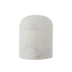 Recipient cu capac alb din marmura 8x9 cm Lira Bloomingville