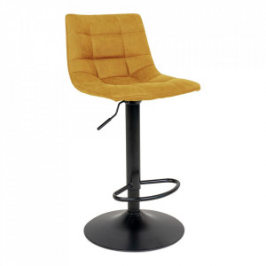 Scaun bar ajustabil din catifea galben mustar Middelfart House Nordic