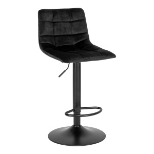 Scaun bar ajustabil din catifea neagra House Nordic