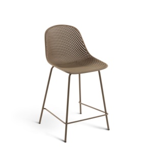 Scaun bar bej din metal Quinby Kave Home