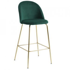 Scaun bar catifea verde Ivonne Kave Home