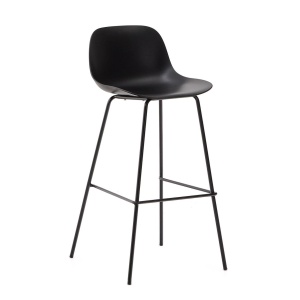 Scaun bar exterior negru din plastic Altea Kave Home